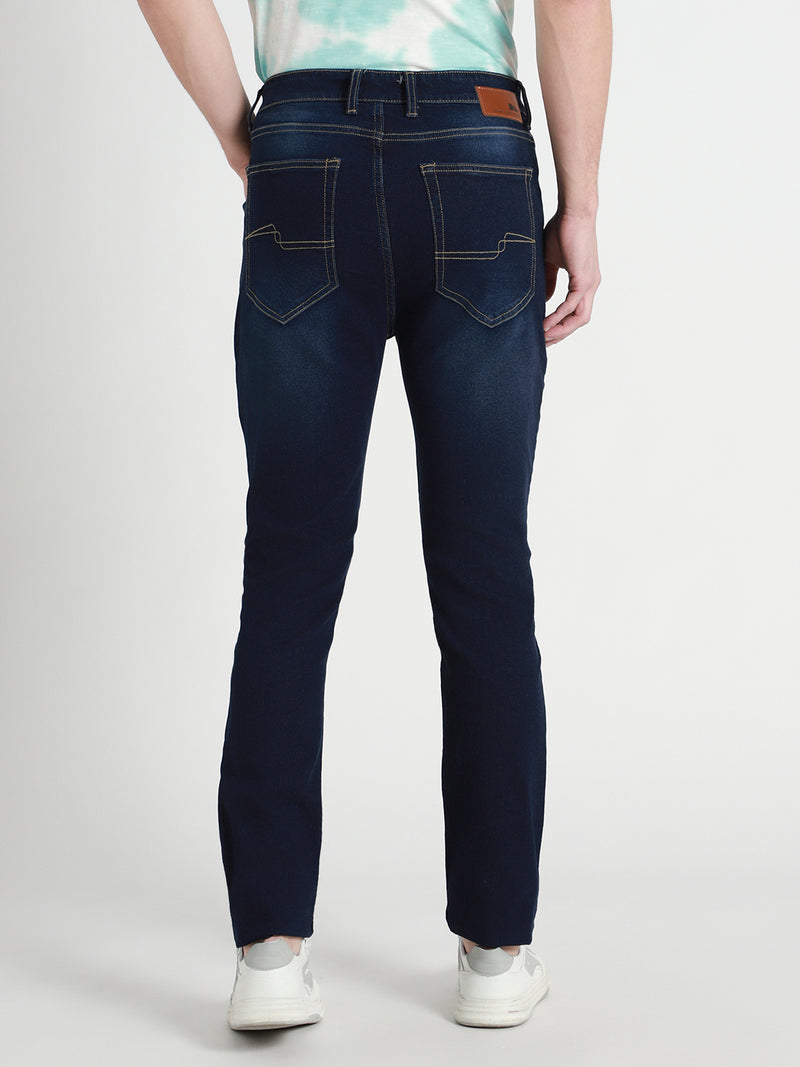 Dennis Lingo Men's Dark Blue Slim fit Solid Stretchable Jeans