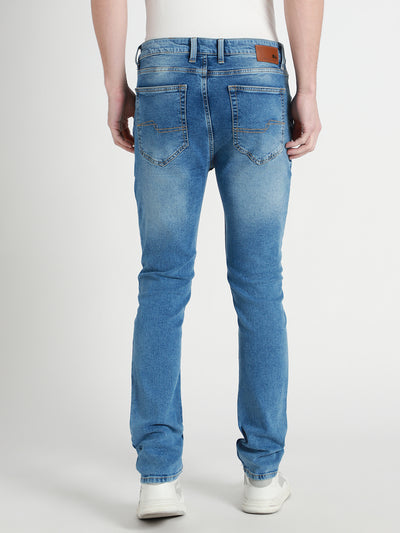 Men's Light Blue Mid Rise Slim Fit Stretchable Jeans