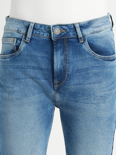 Men's Light Blue Mid Rise Slim Fit Stretchable Jeans