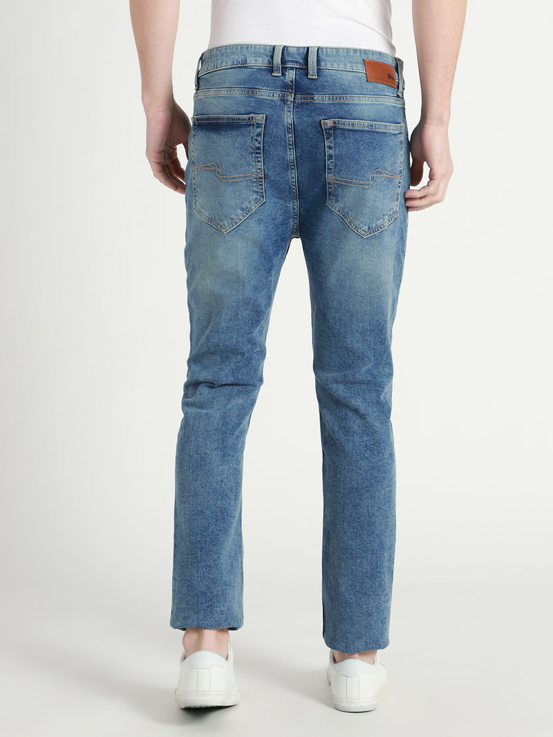 Men's Light Blue Mid-Rise Slim Fit  Stretchable Jeans