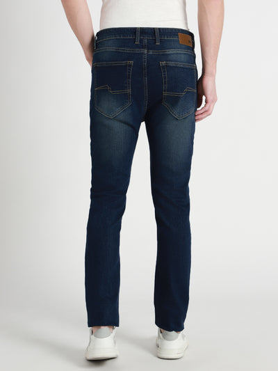 Men's Slim fit Mid Rise Dark Blue Stretchable Jeans