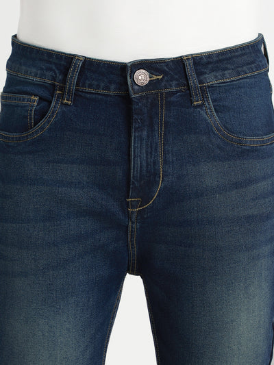 Men's Slim fit Mid Rise Dark Blue Stretchable Jeans