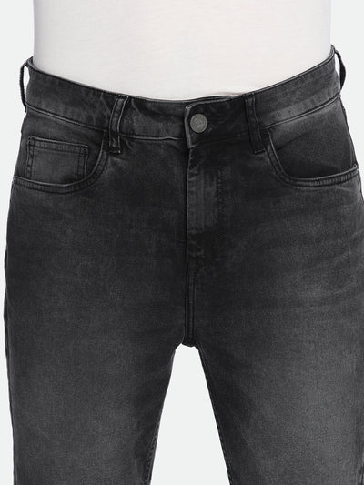 Men's Slim Tapered Solid Grey Jeans