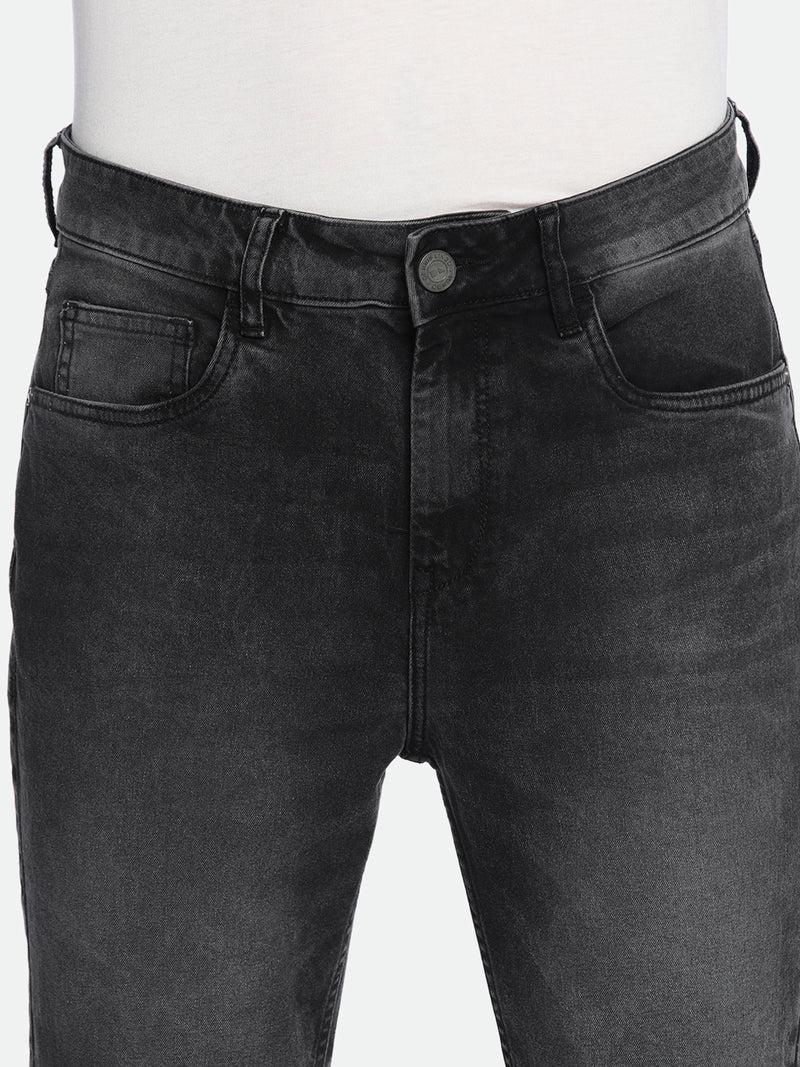 Men's Slim Tapered Solid Grey Jeans