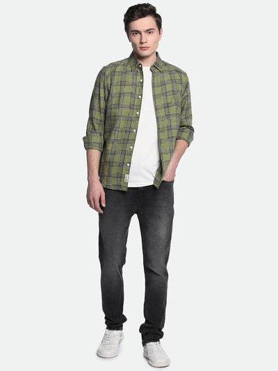 Men's Slim Tapered Solid Grey Jeans