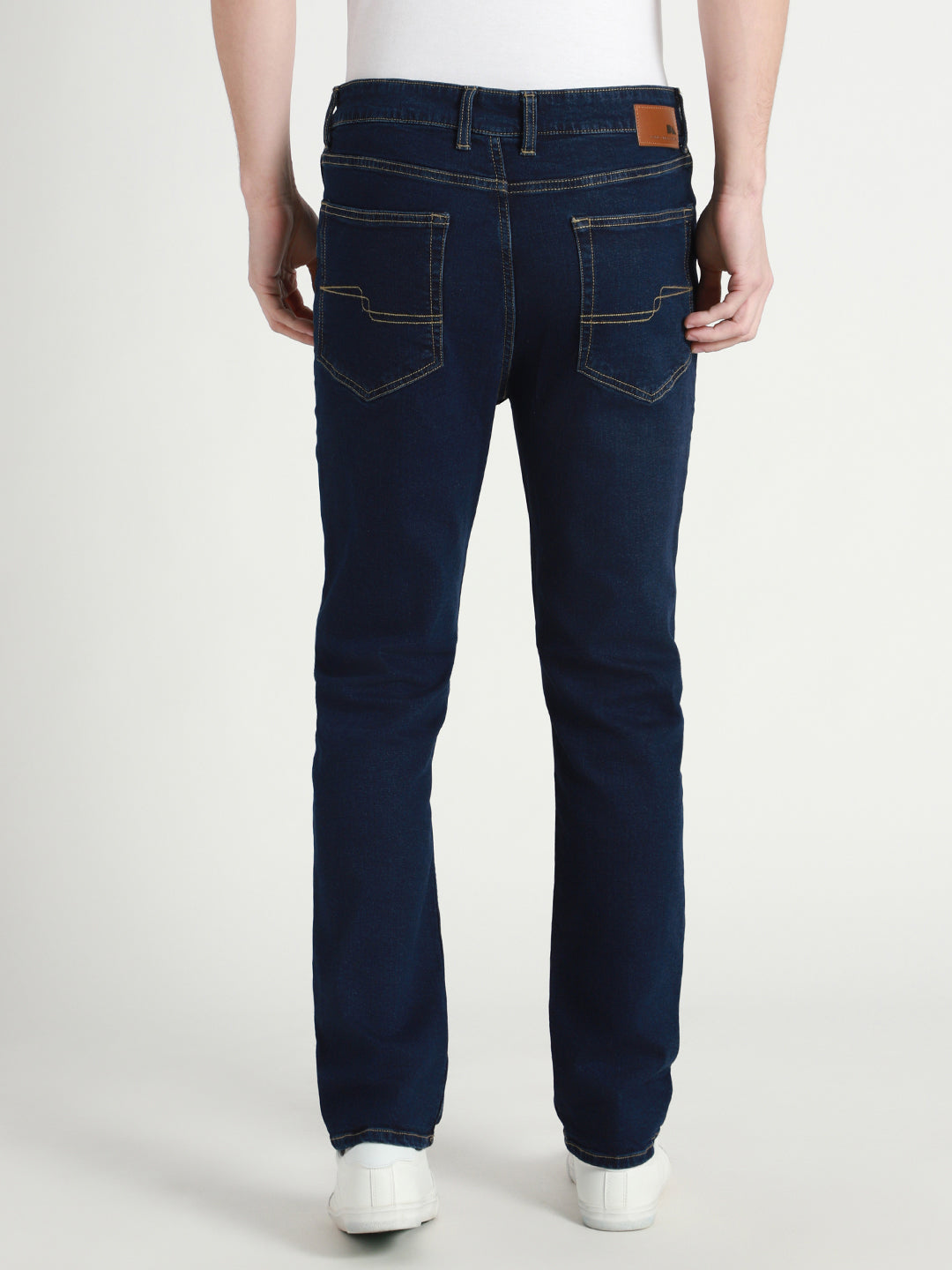 Men's Dark Blue Solid Slim fit Stretchable Jeans