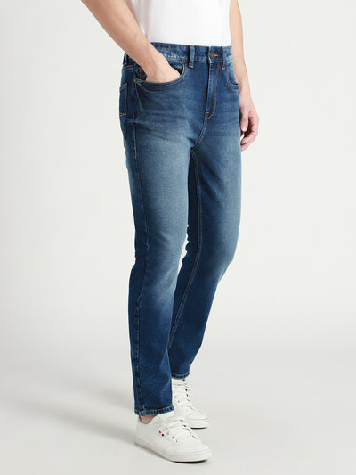 Men's Straight Fit Light Fade Mid Blue Stretchable Jeans