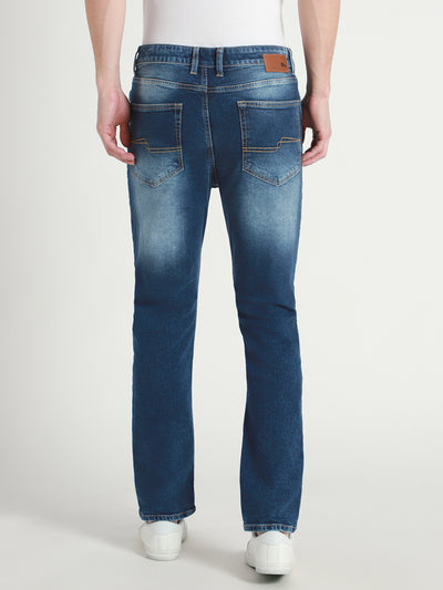 Men's Straight Fit Light Fade Mid Blue Stretchable Jeans