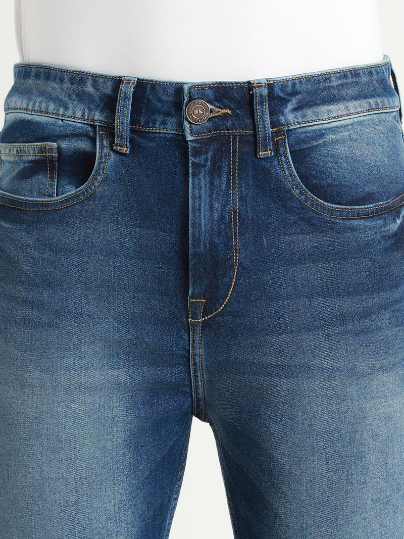 Men's Straight Fit Light Fade Mid Blue Stretchable Jeans