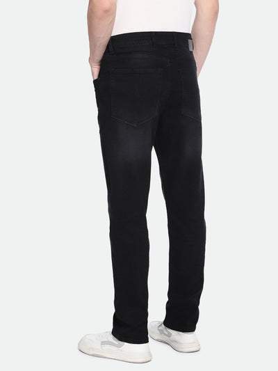 Men's Straight Fit Solid Black Jeans