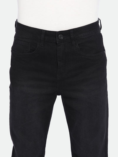 Men's Straight Fit Solid Black Jeans