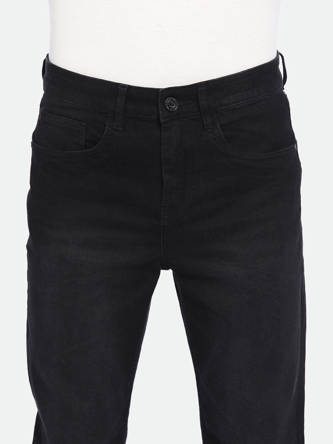 Men's Straight Fit Solid Black Jeans