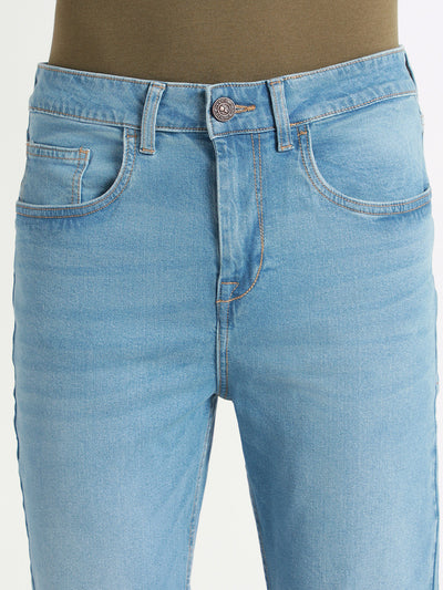 Men's Mid Blue Straight fit Stretchable Jeans