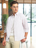 Men Pink Printed Spread Collar Full Sleeves Casual Shirt