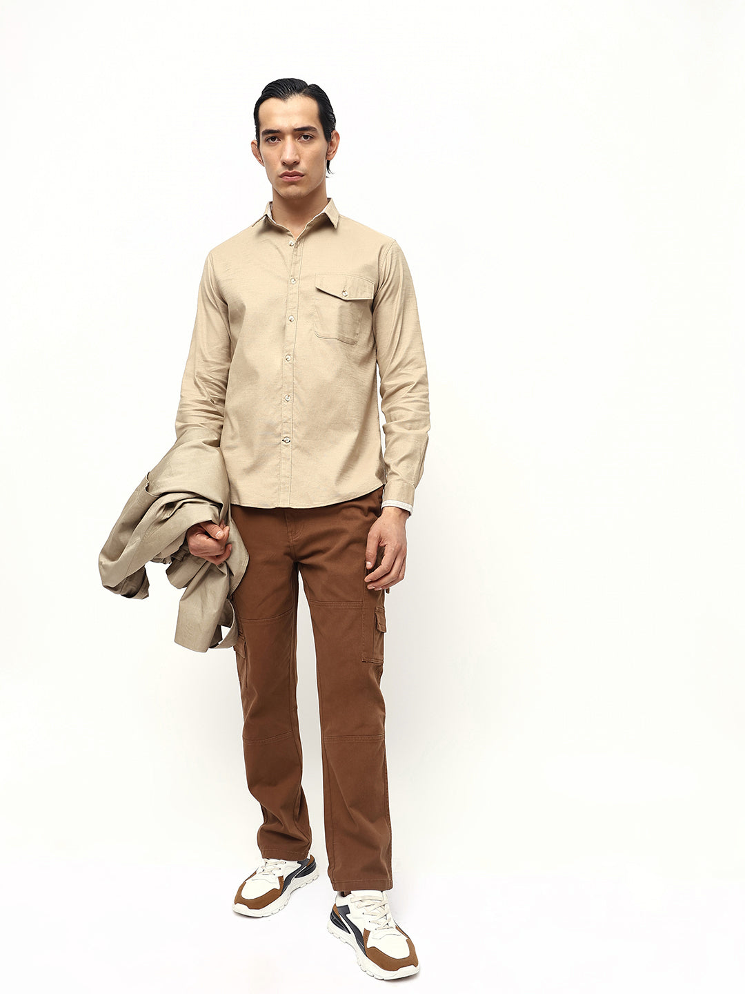 Men's Solid Regular Fit Full Sleeves Shirt