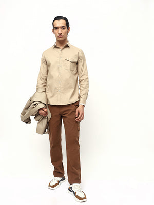 Men's Solid Regular Fit Full Sleeves Shirt