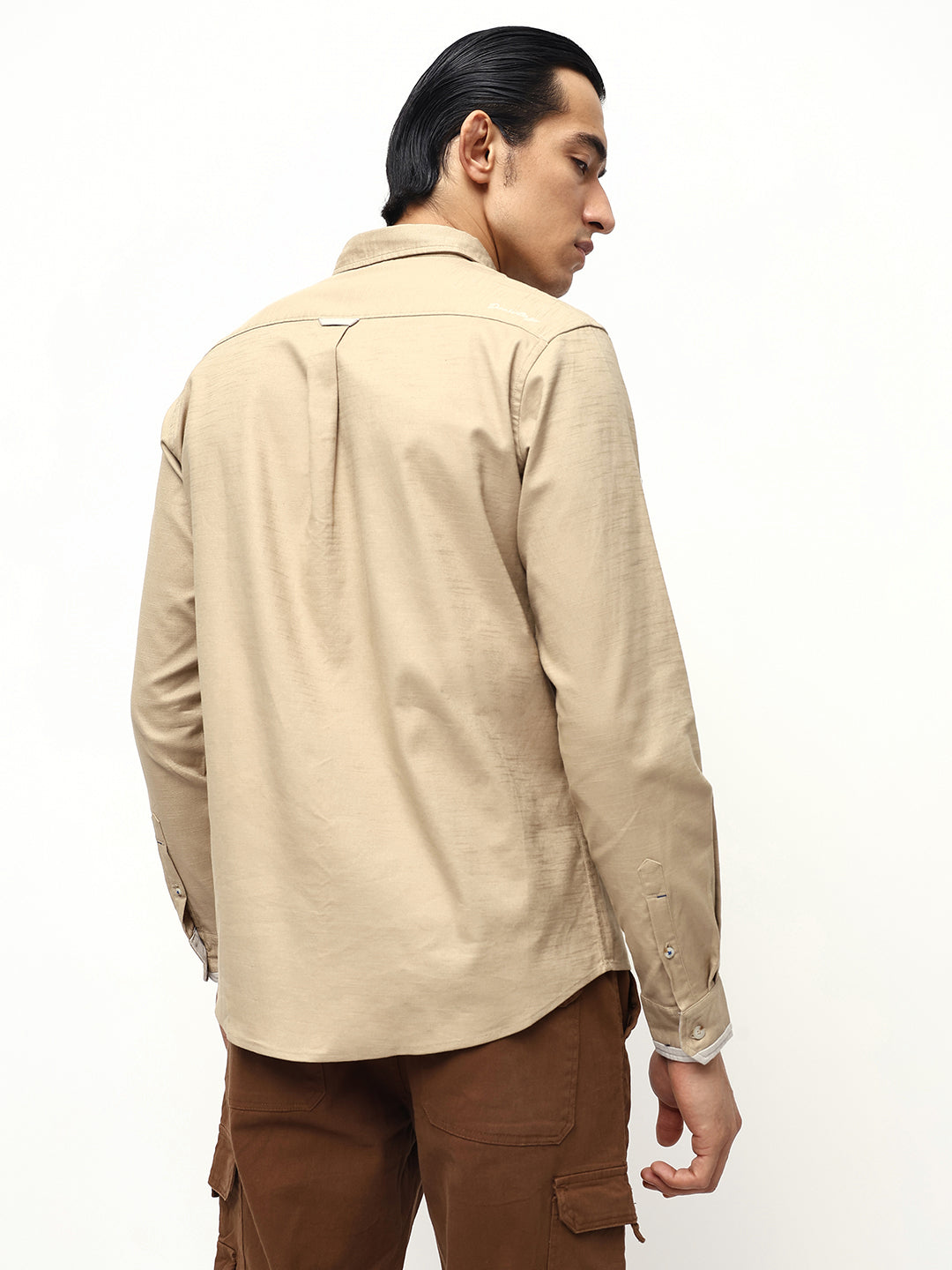 Men's Solid Regular Fit Full Sleeves Shirt