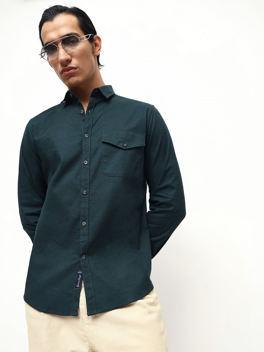 Men's Solid Regular Fit Full Sleeves Shirt