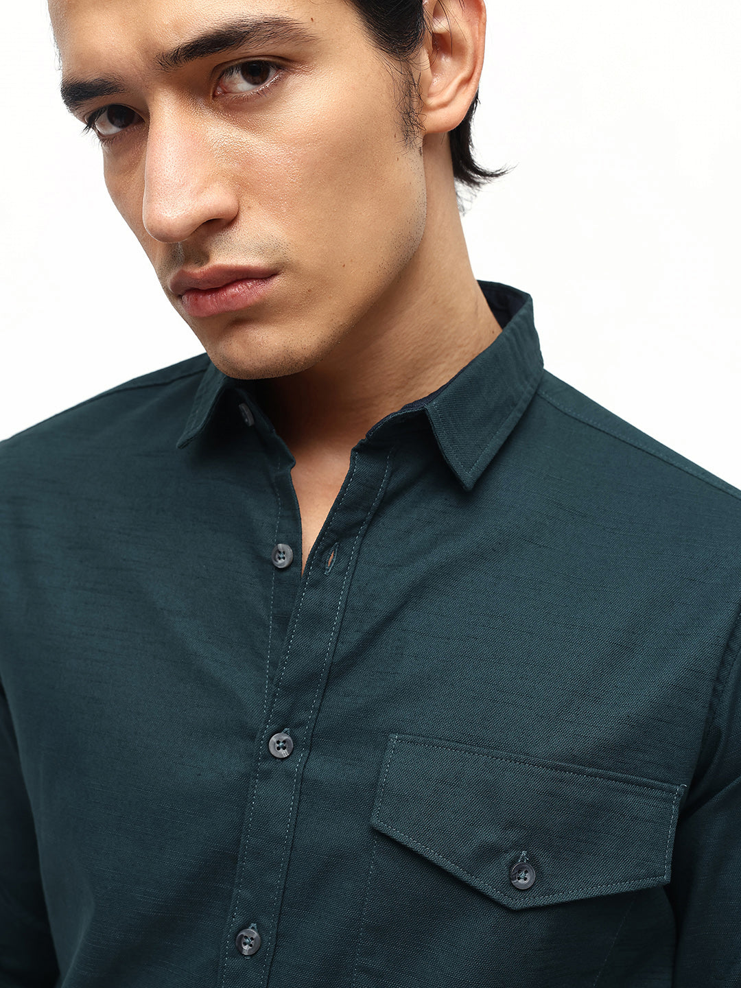 Men's Solid Regular Fit Full Sleeves Shirt