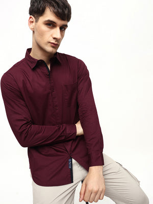 Men's Solid Regular Fit Full Sleeves Shirt