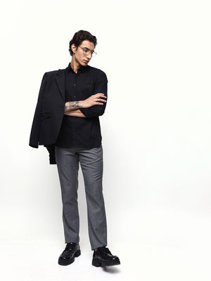 Men's Solid Spread Collar Full Sleeves Regular Fit Casual Shirt