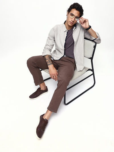Men's Striped Spread Collar Full Sleeves Regular Fit Casual Shirt