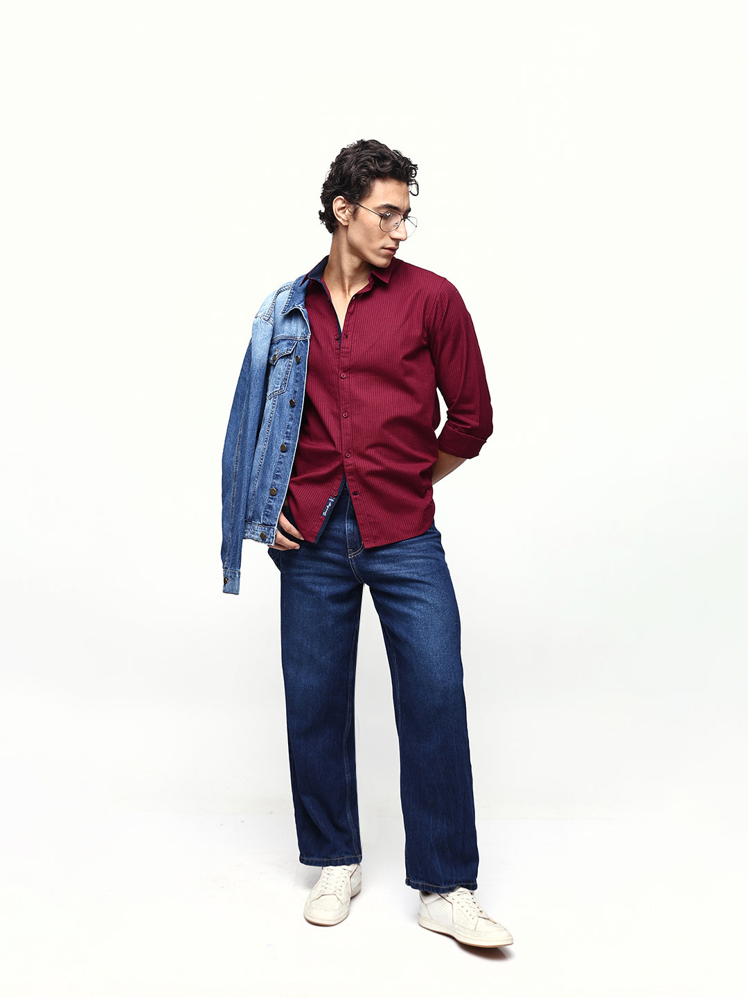 Men's Striped Spread Collar Full Sleeves Regular Fit Casual Shirt