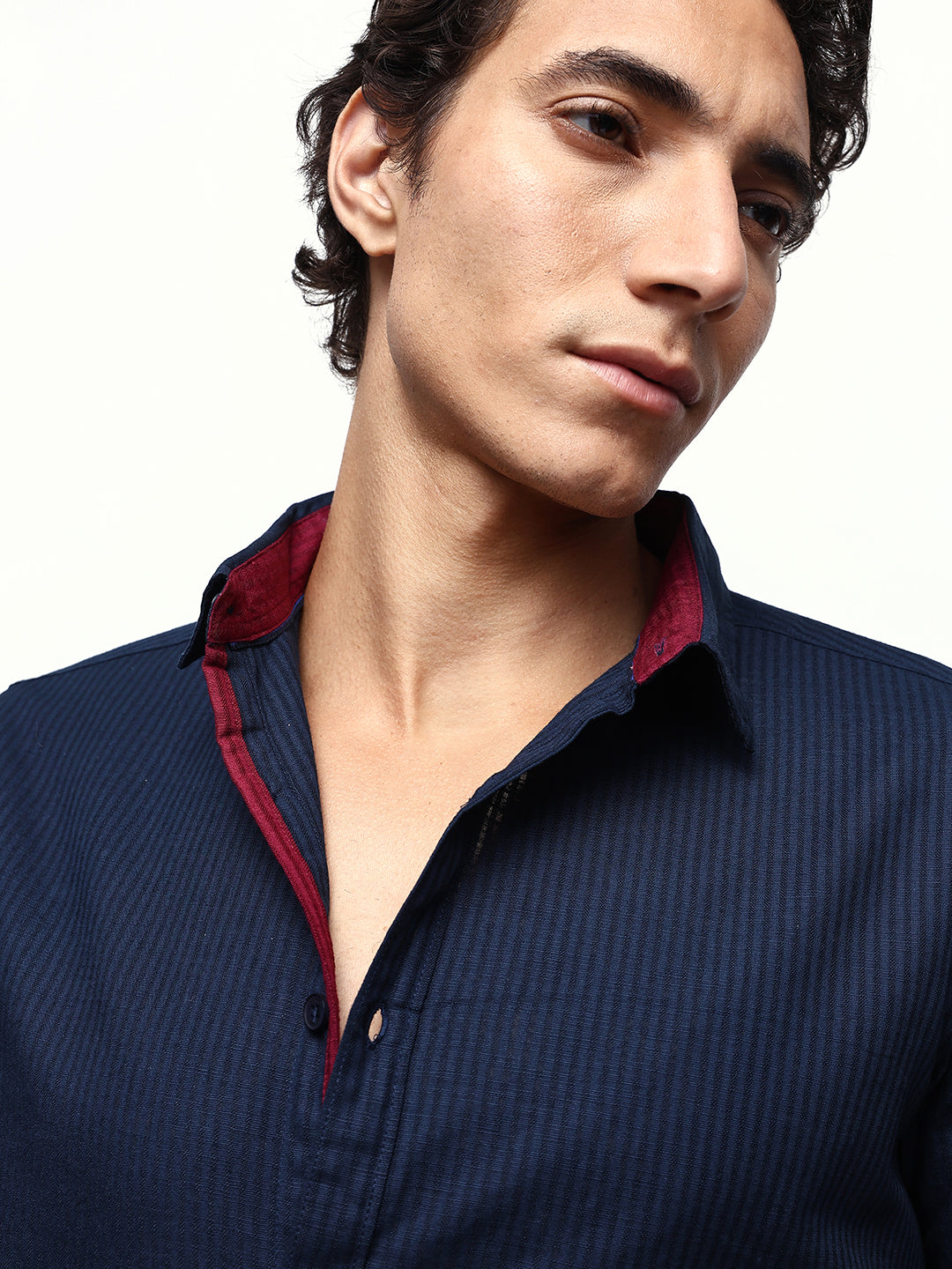 Men's Striped Spread Collar Full Sleeves Regular Fit Casual Shirt