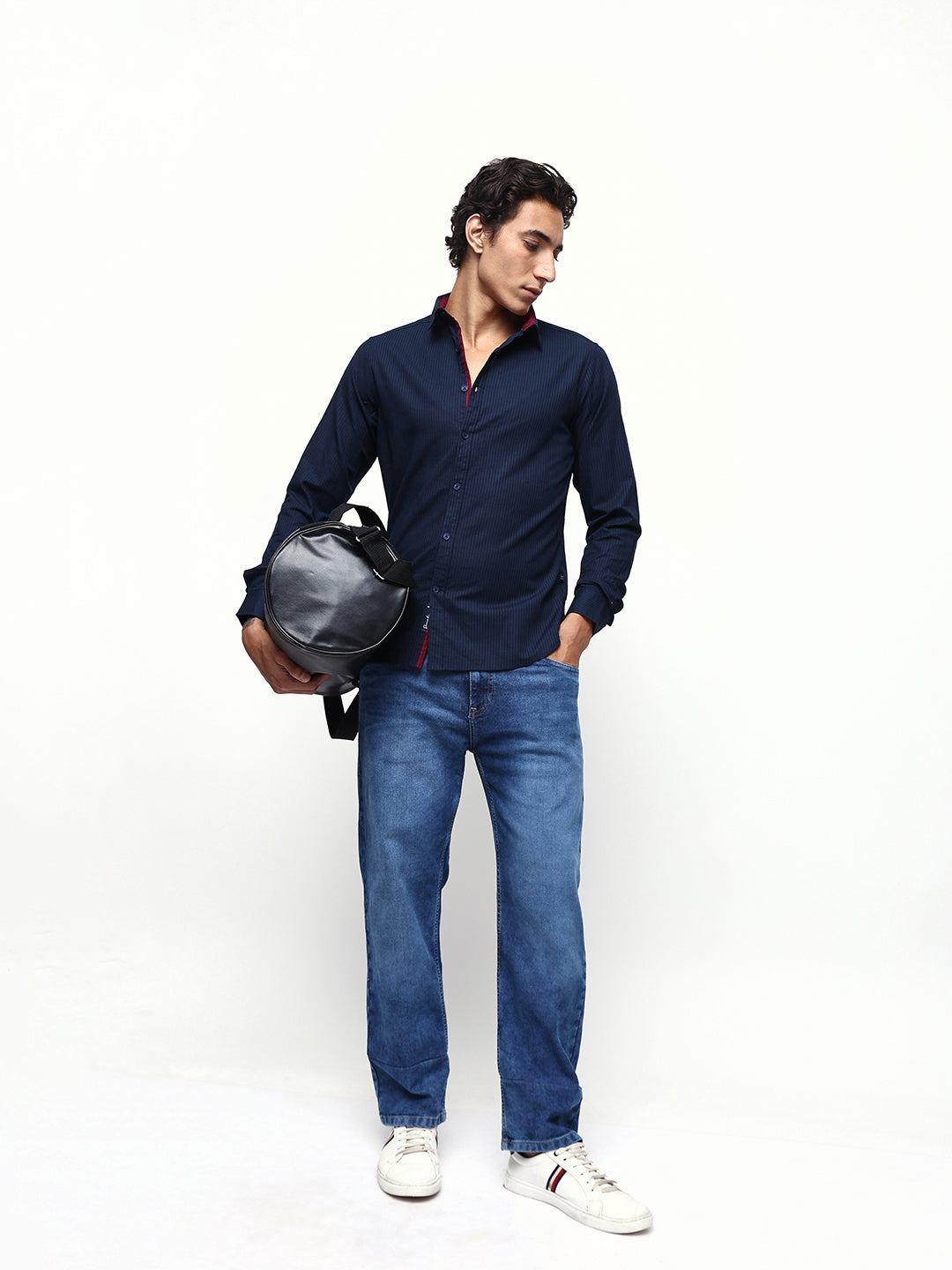 Men's Striped Spread Collar Full Sleeves Regular Fit Casual Shirt