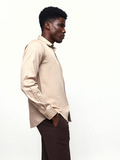 Men's Solid Spread Collar Full Sleeves Regular Fit Casual Shirt