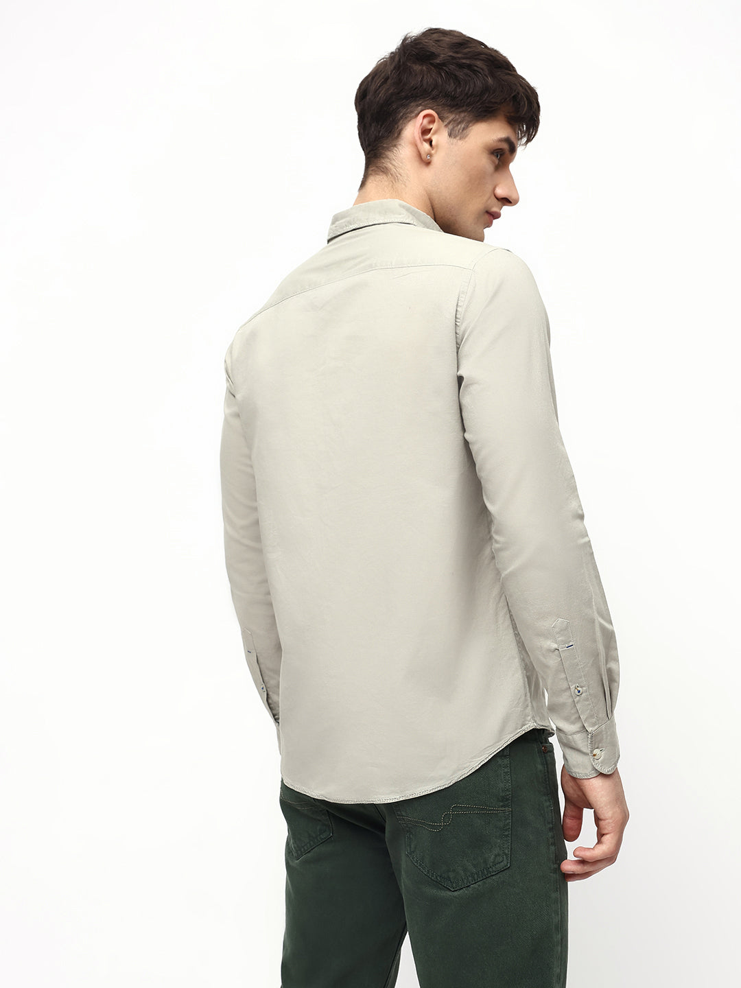 Men's Solid Embroidered Regular Fit Full Sleeves Shirt