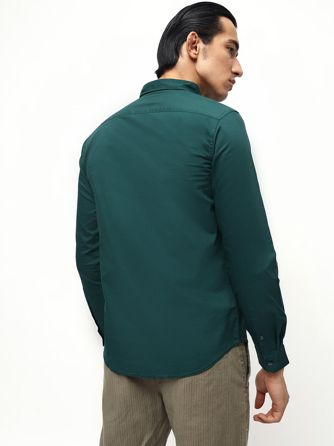 Men's Solid Embroidered Regular Fit Full Sleeves Shirt