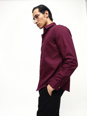 Men's Solid Embroidered Regular Fit Full Sleeves Shirt