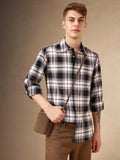 Men's Black Checks Spread Collar Full Sleeves 100% Cotton Casual Shirt