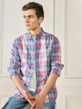 Dennis Lingo Men's  Multicolor 100% Cotton Casual Shirt
