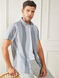 Dennis Lingo Men's  Grey 100% Cotton Casual Shirt