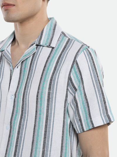 Dennis Lingo Mens's Blue Stripes Casual Shirt