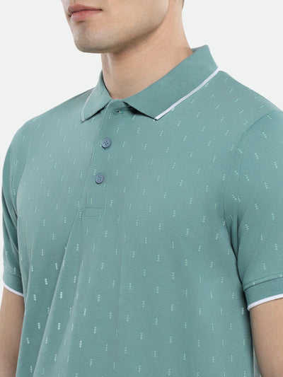 Dennis Lingo Mens's Green Stripes Casual Shirt