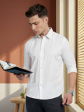 Men White Solid Spread Collar Full Sleeves Regular Fit shirt