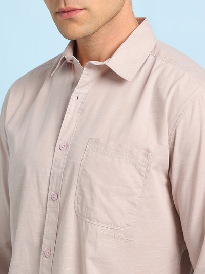 Men Solid Spread Collar Full Sleeves Relaxed Fit Shirt
