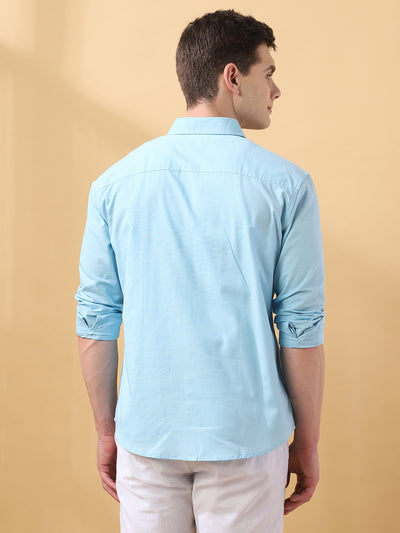 Men Solid Spread Collar Full Sleeves Relaxed Fit Shirt