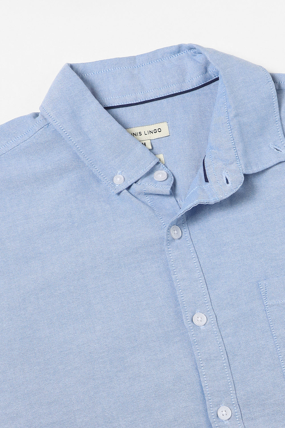 Men's Button Down Collar Regular Fit Solid Blue Casual Shirts