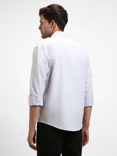 Men's Button Down Collar Regular Fit Solid Khaki Casual Shirts