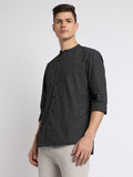Men's Regular Collar Slim Fit Checks Navy Casual Shirts