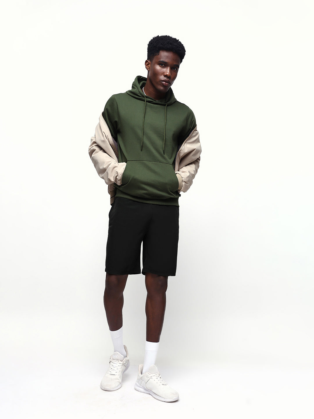 Men's Solid Relaxed Fit Athleisure Shorts