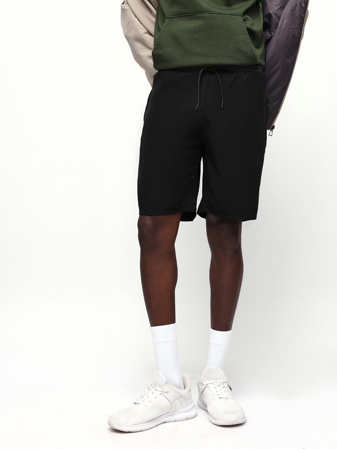 Men's Solid Relaxed Fit Athleisure Shorts