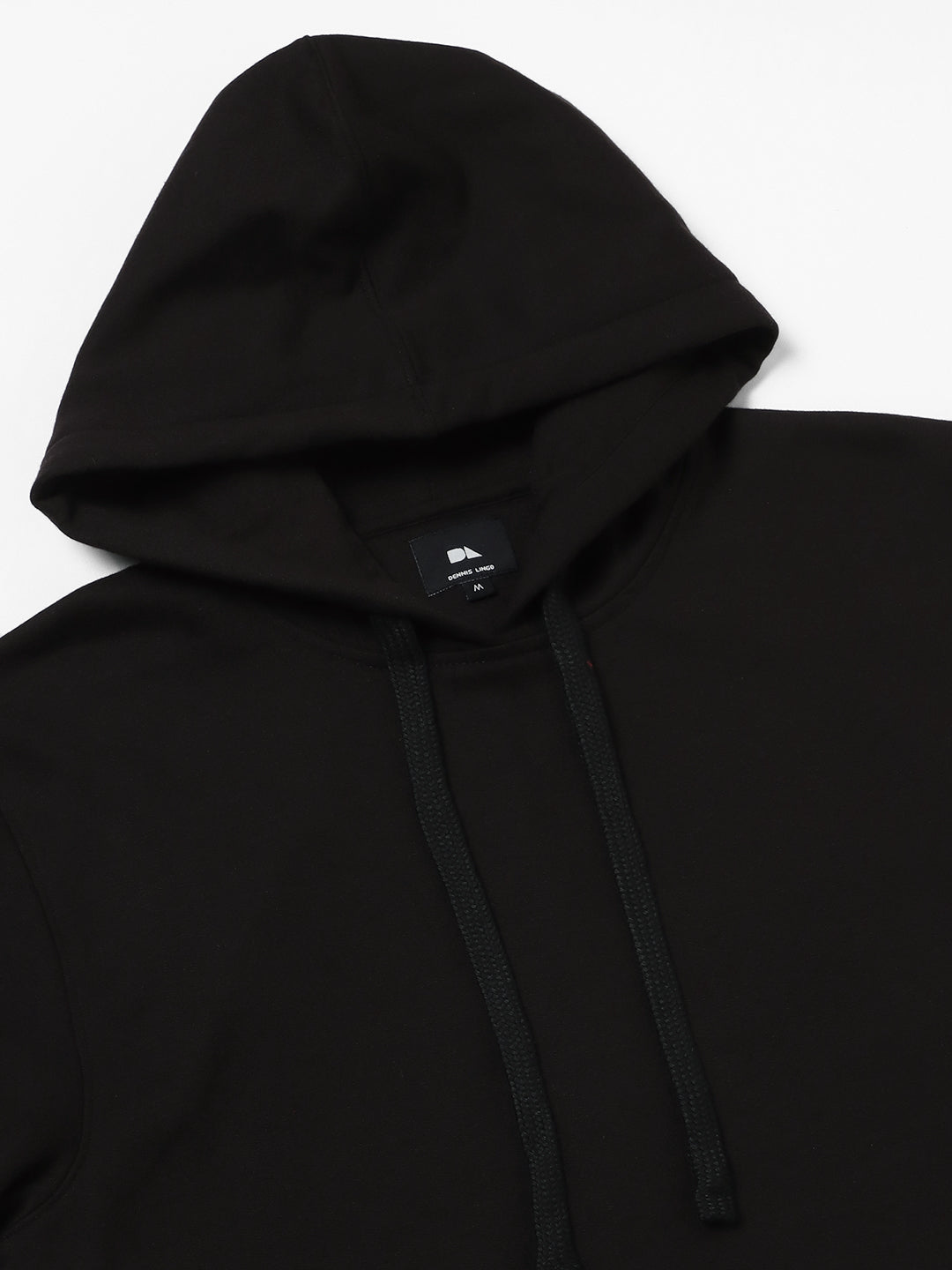 Men's Black Striped Sleeves Hooded Sweatshirt