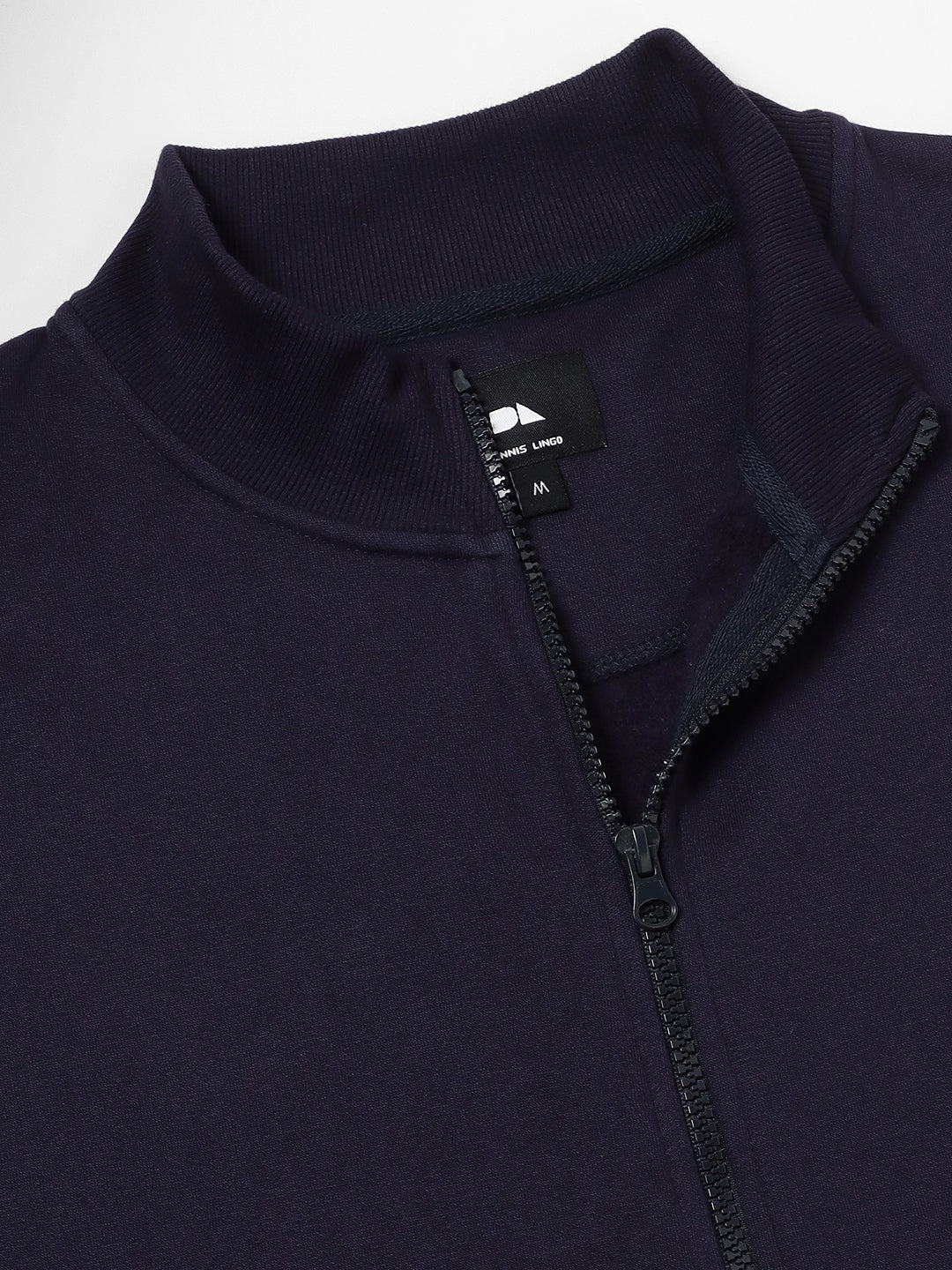 Men's Mock Neck Regular Fit Panelling Navy Sweatshirt