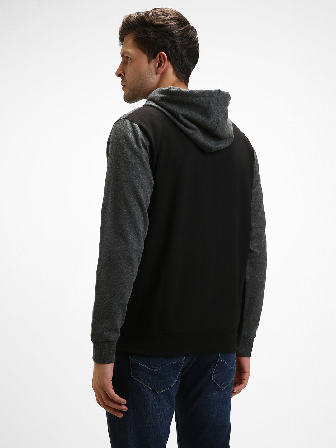 Dennis Lingo Men's Dark Grey  Full Sleeves Zipper hoodie Sweatshirt