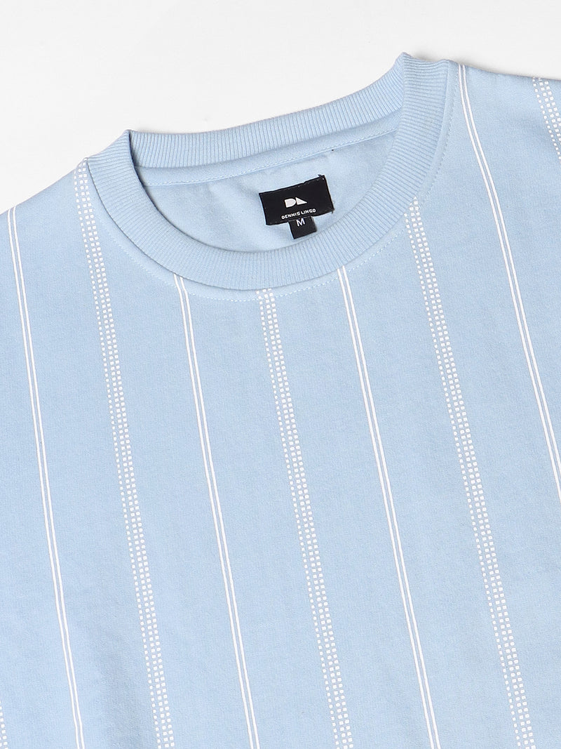 Men's Striped Round Neck Pullover Sweatshirt